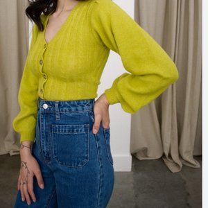 Tach Clothing Corina ribbed sweater bodysuit in Pitaschio USA XS